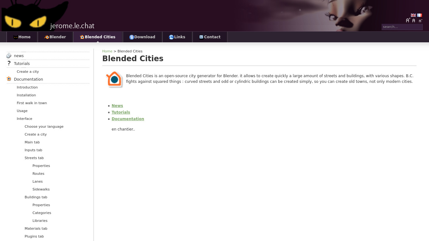 Blended Cities Landing page