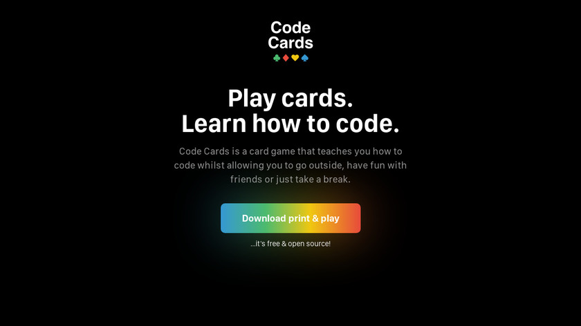 Code Cards Landing Page