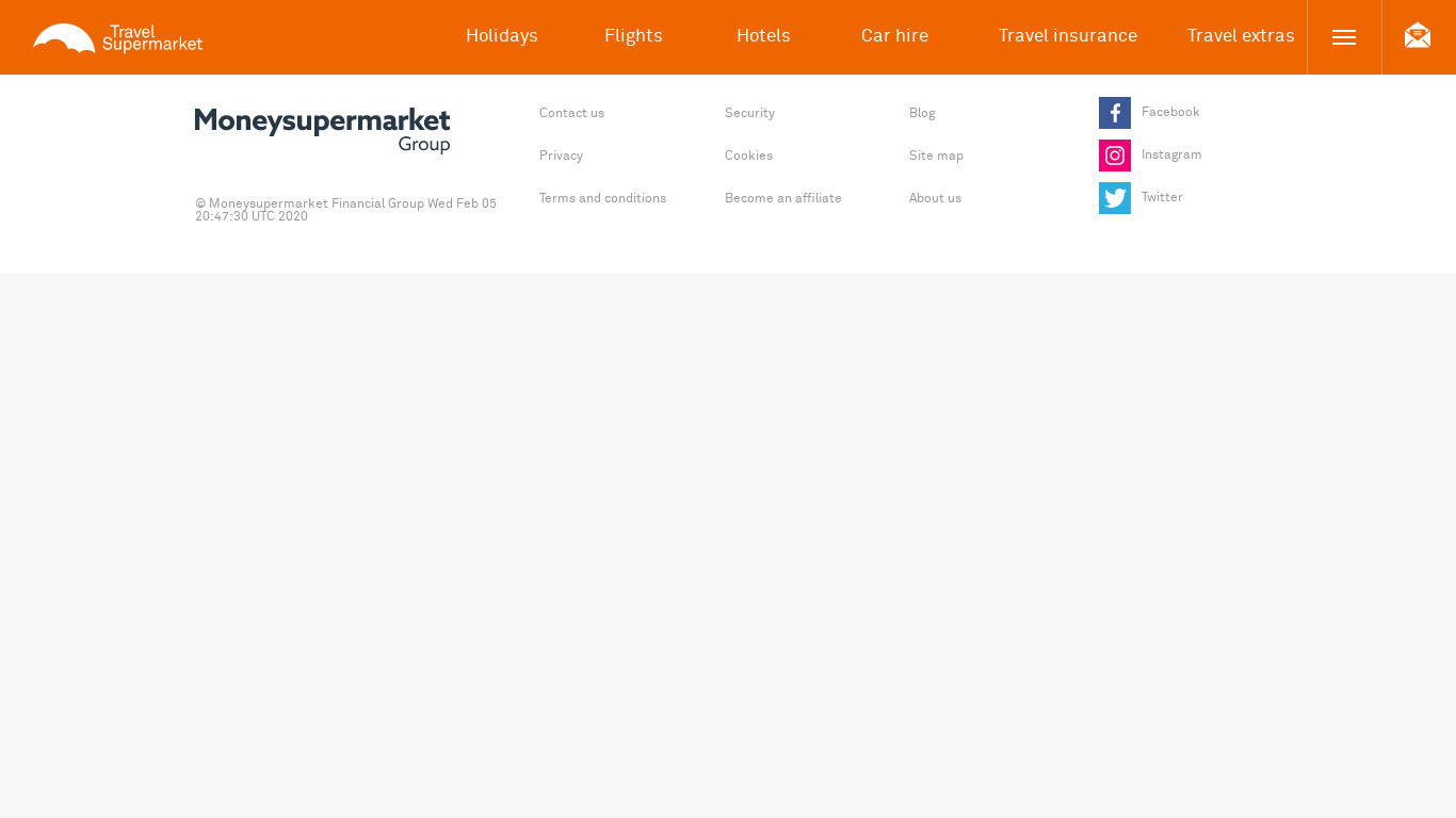 TravelSupermarket Landing page