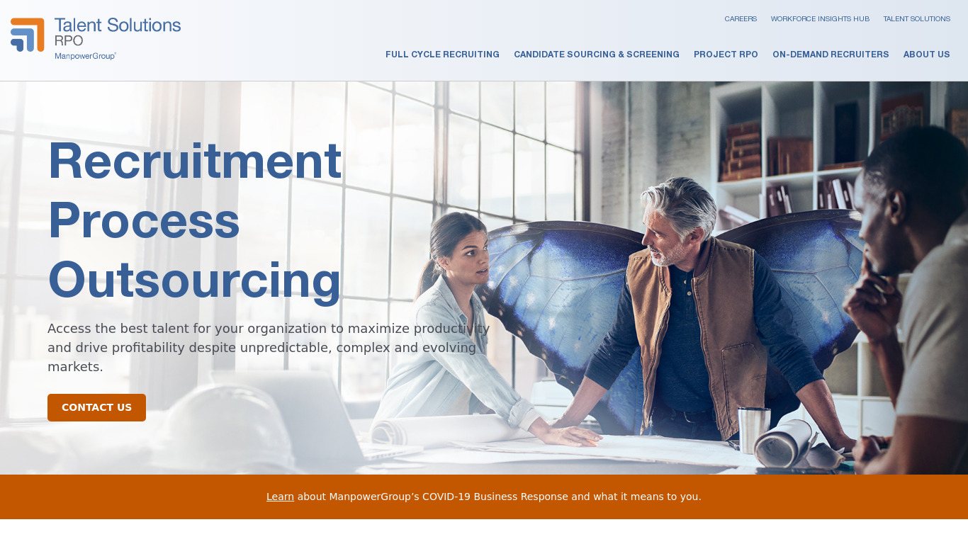 ManpowerGroup Solutions Landing page