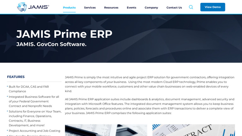 JAMIS Prime ERP Landing Page