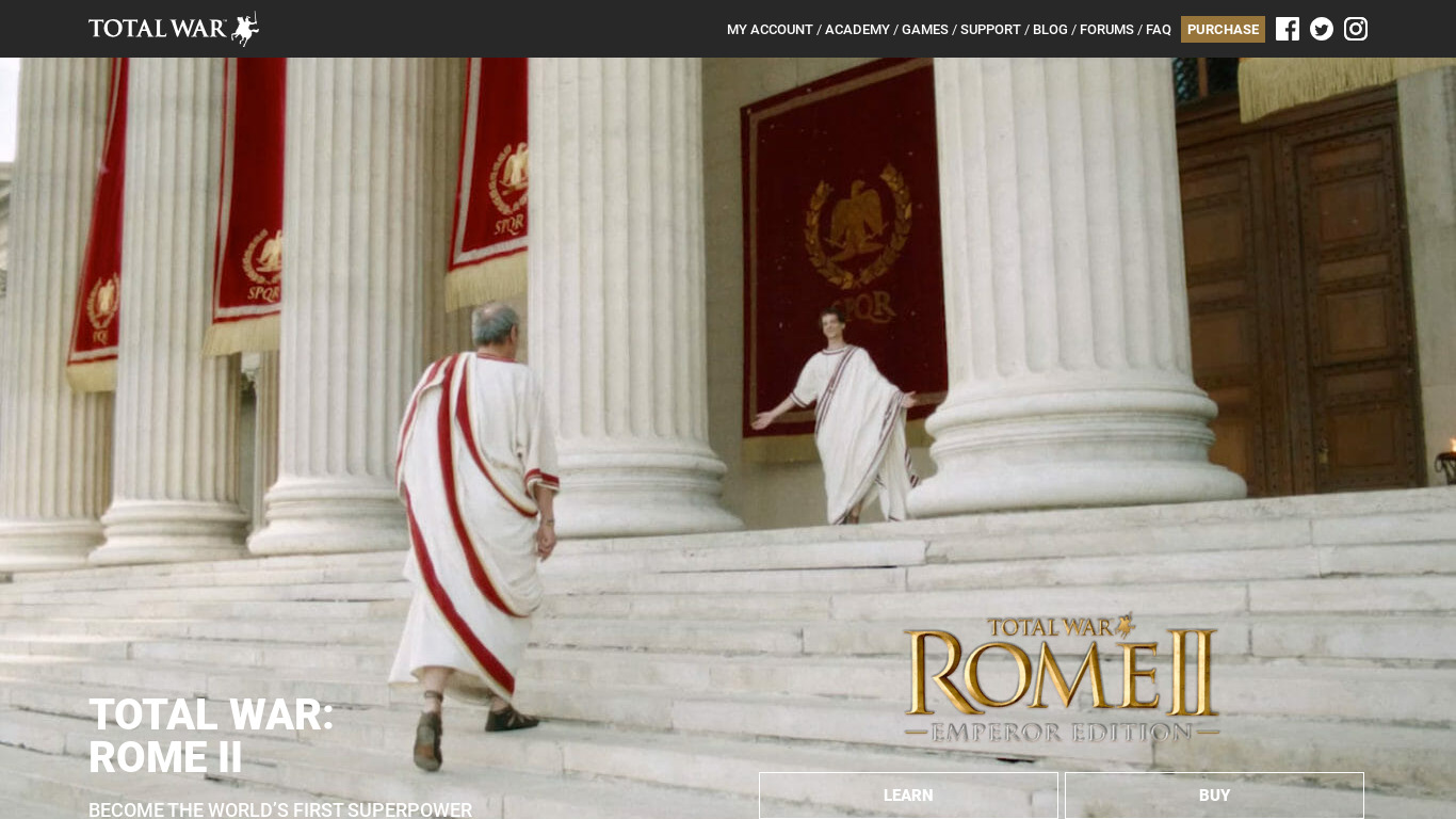 Total War: Rome II Landing page