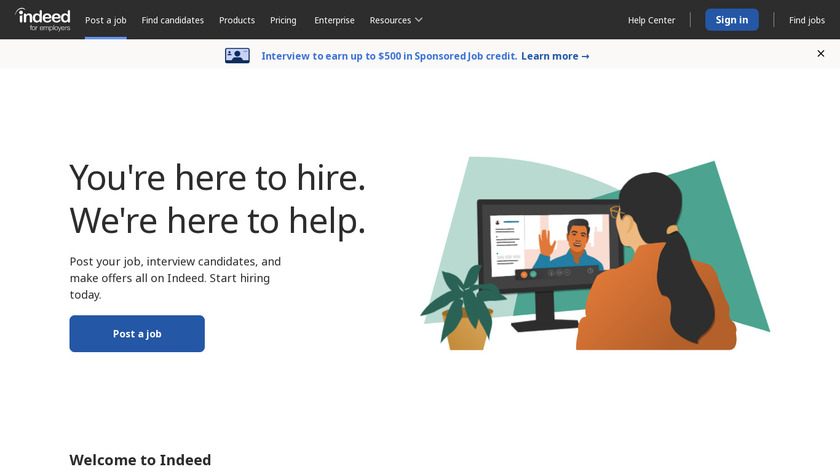 Indeed Hire Landing Page
