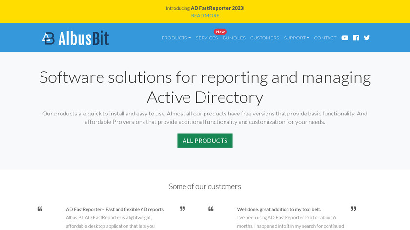 AD FastReporter Landing Page
