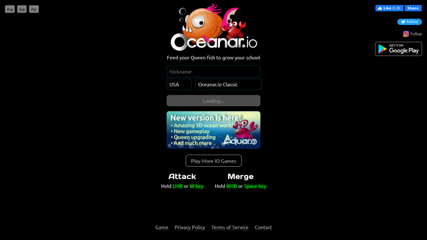 Ocean.io Landing Page