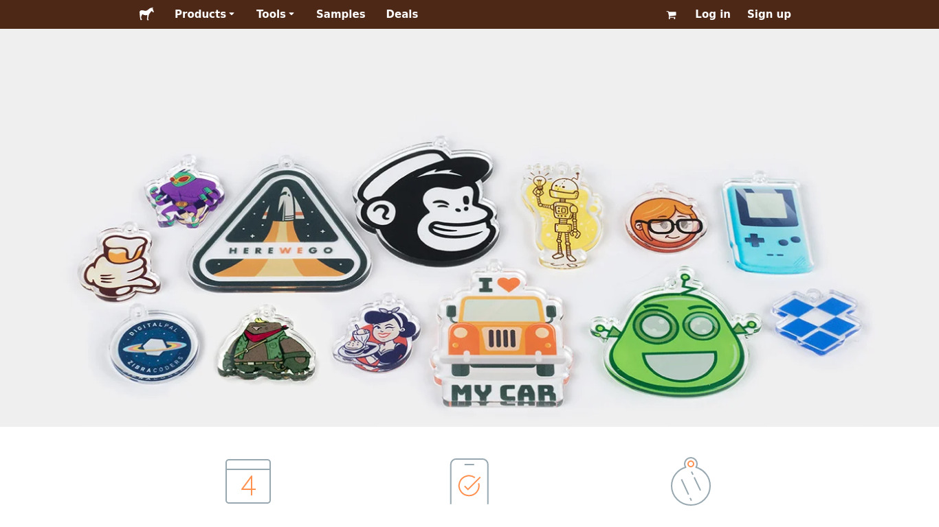 Acrylic Charms by Sticker Mule Landing page