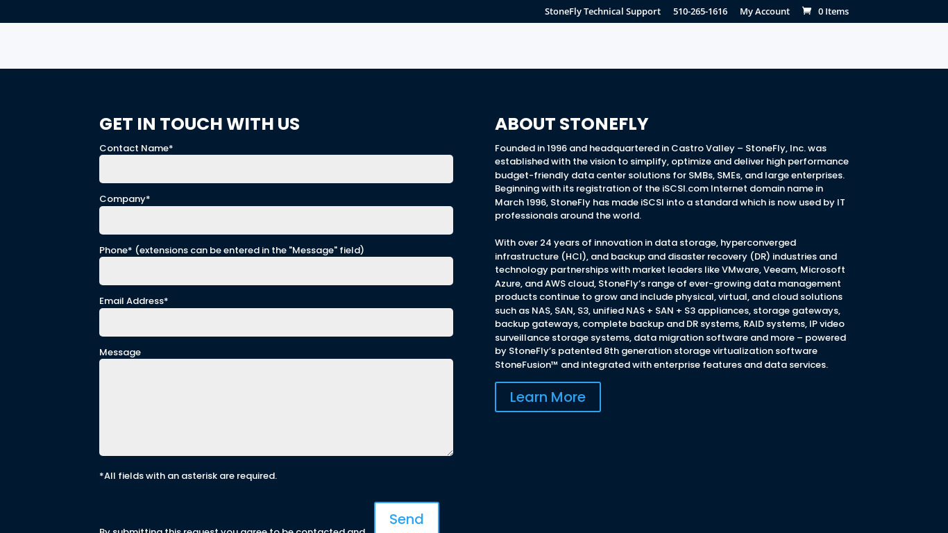 StoneFly SCVM Landing page