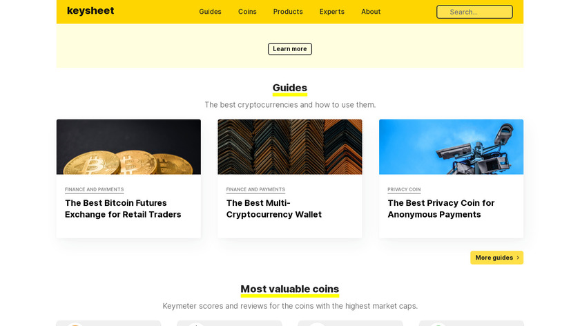 Keysheet Landing Page