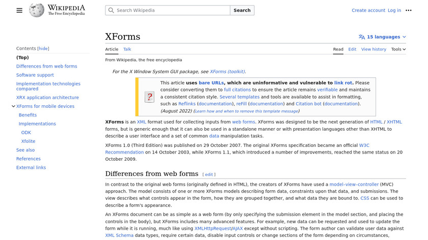 XForms Landing Page