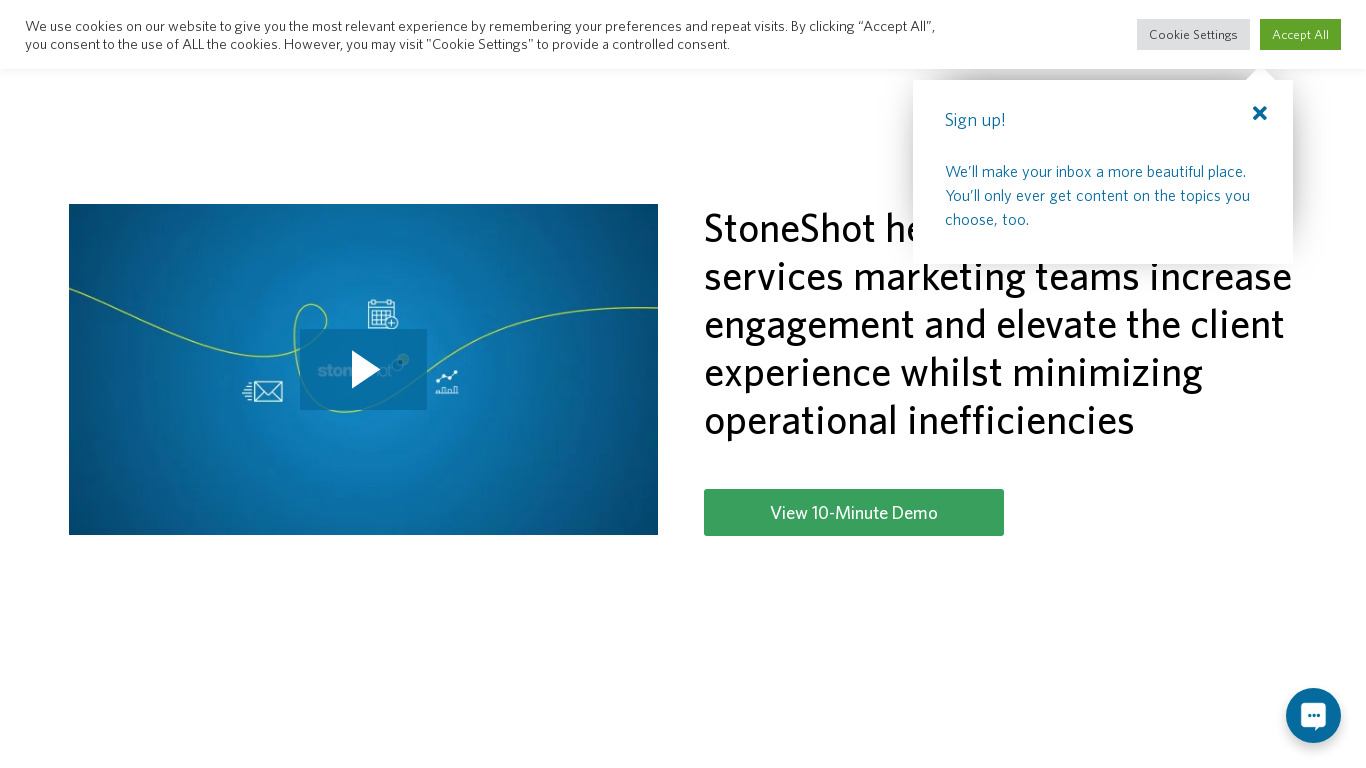 StoneShot Agency Services Landing page