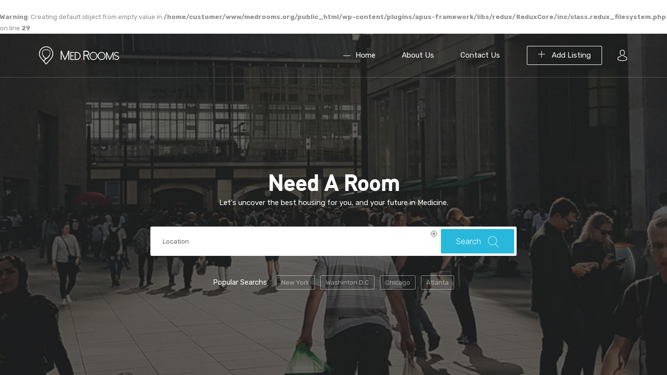 MedRooms Landing page