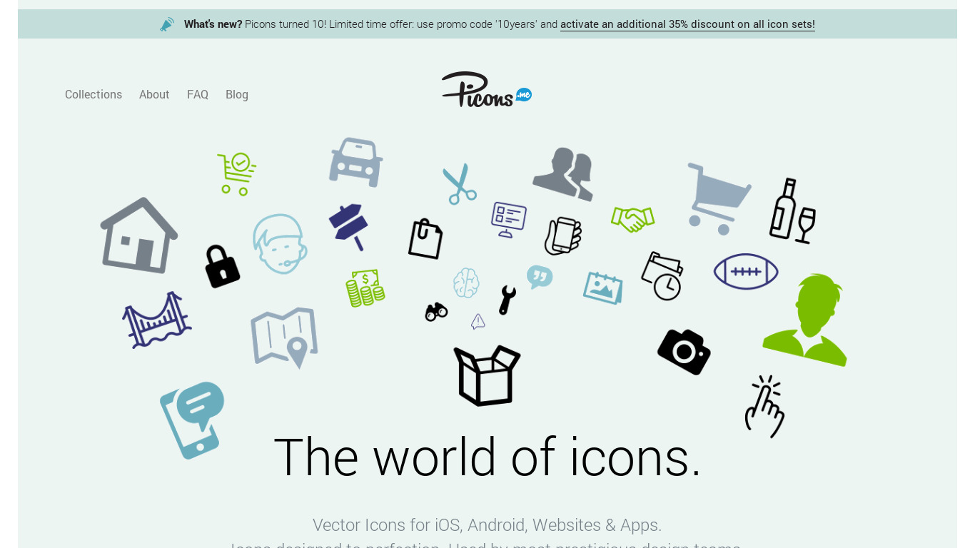 Picons Thin Iconset Landing page