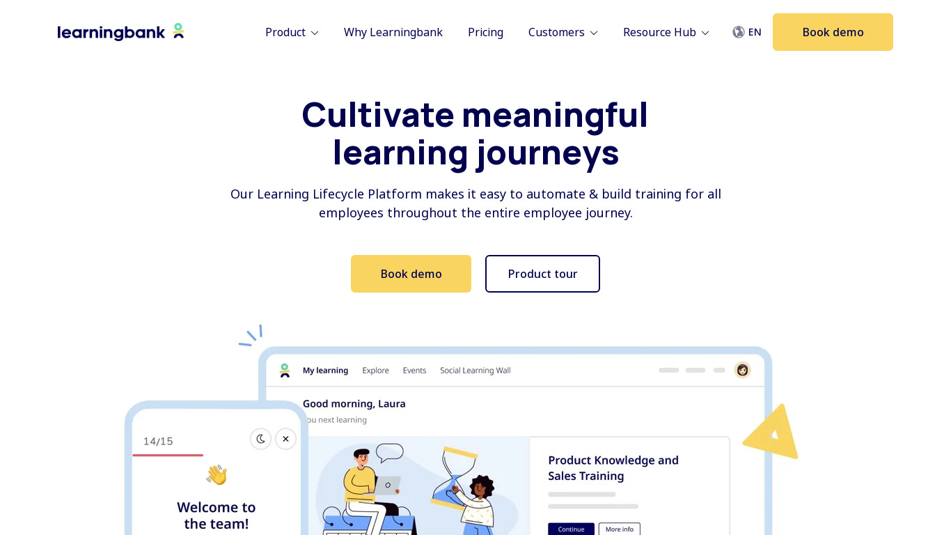 Learningbank Landing page