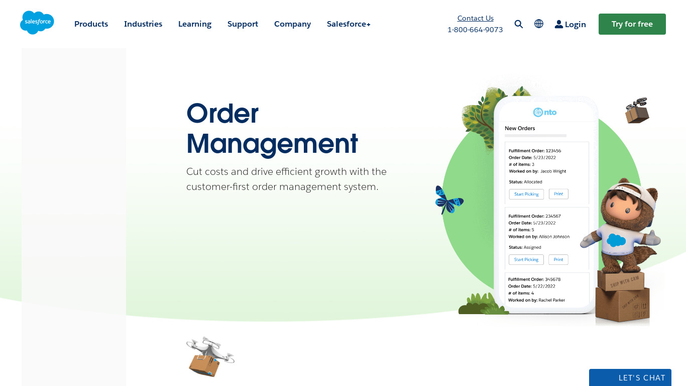 Salesforce Commerce Cloud Order Management Landing page