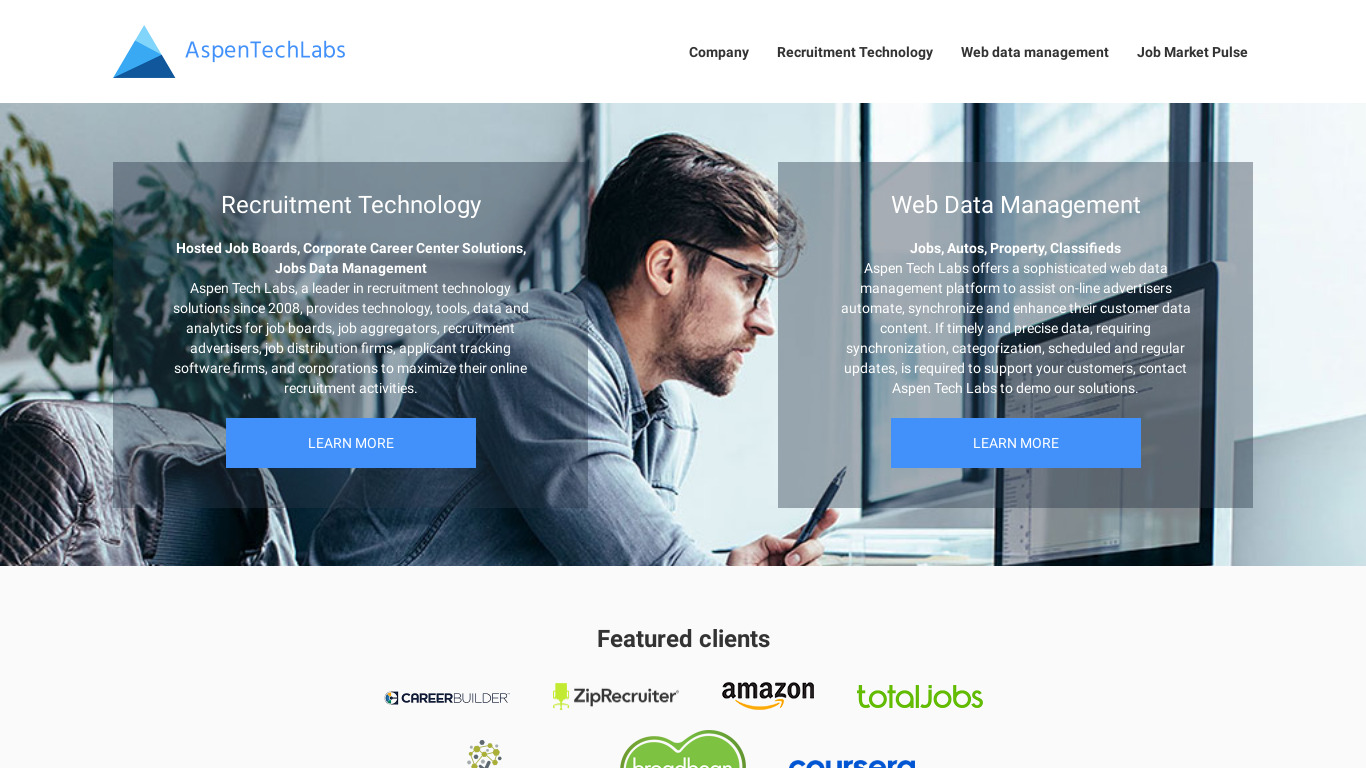 Aspen Tech Labs Landing page
