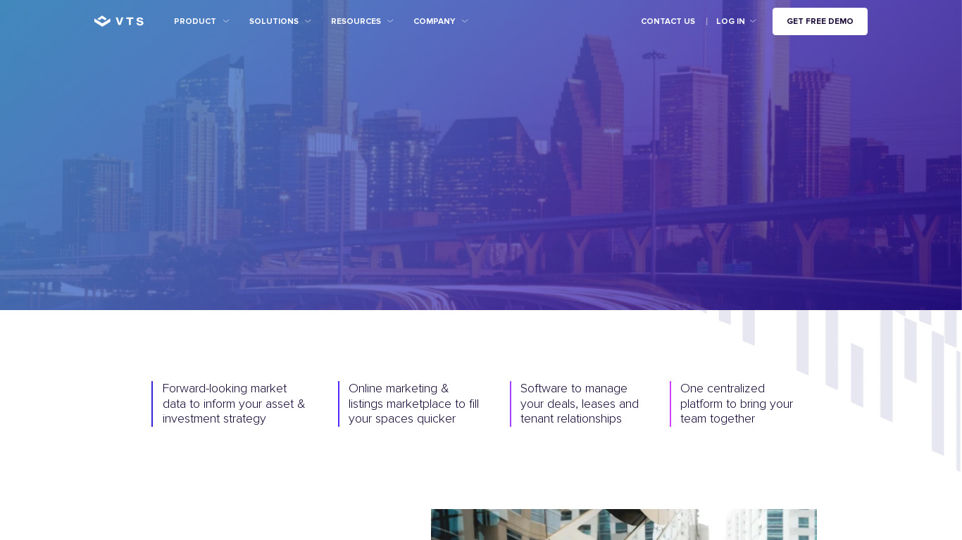 VTS for tenants Landing page