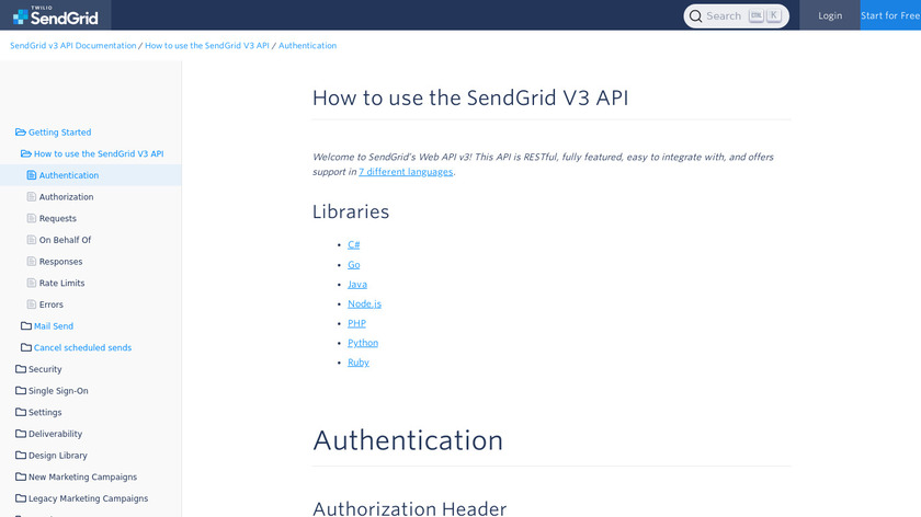 SendGrid Email API Landing Page