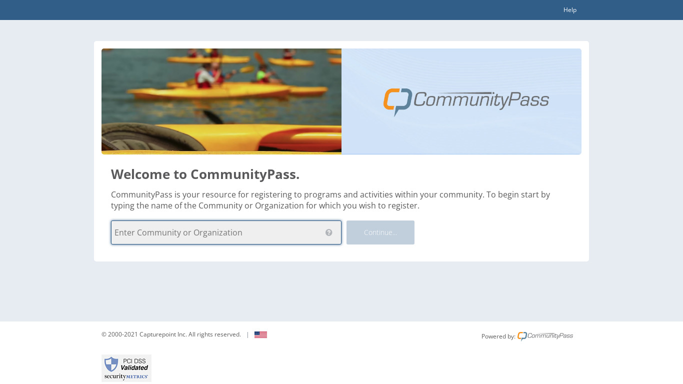 CommunityPass Landing page