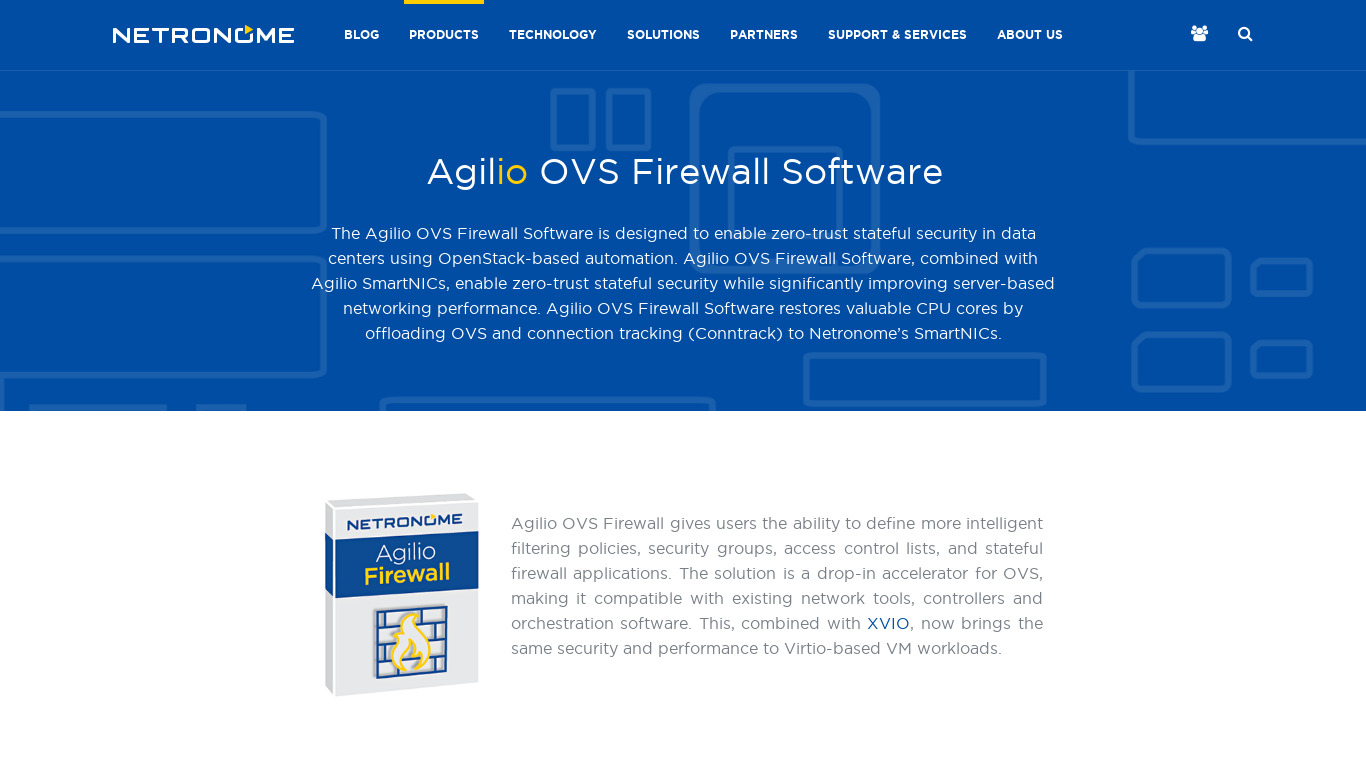 Agilio OVS Firewall Landing page
