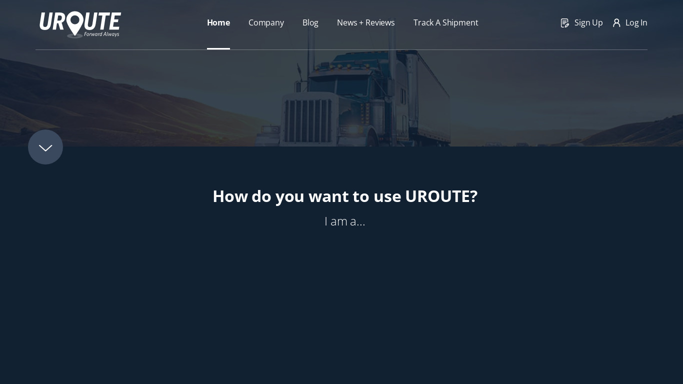 uRoute Landing page