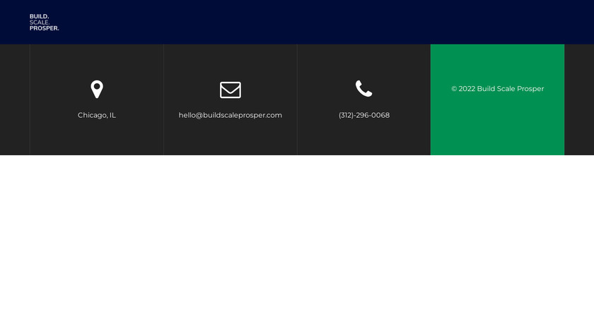 Build.Scale.Prosper. Landing Page