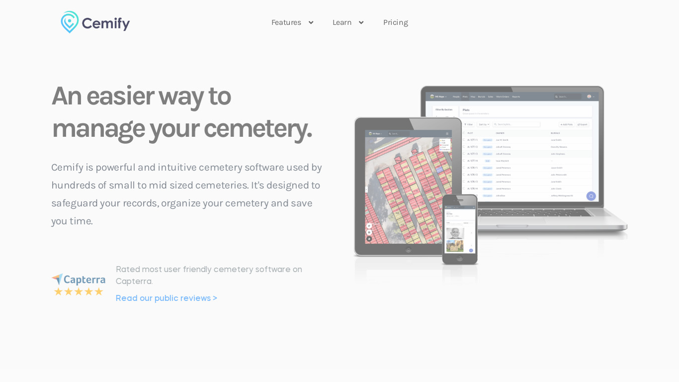 Cemify Landing page