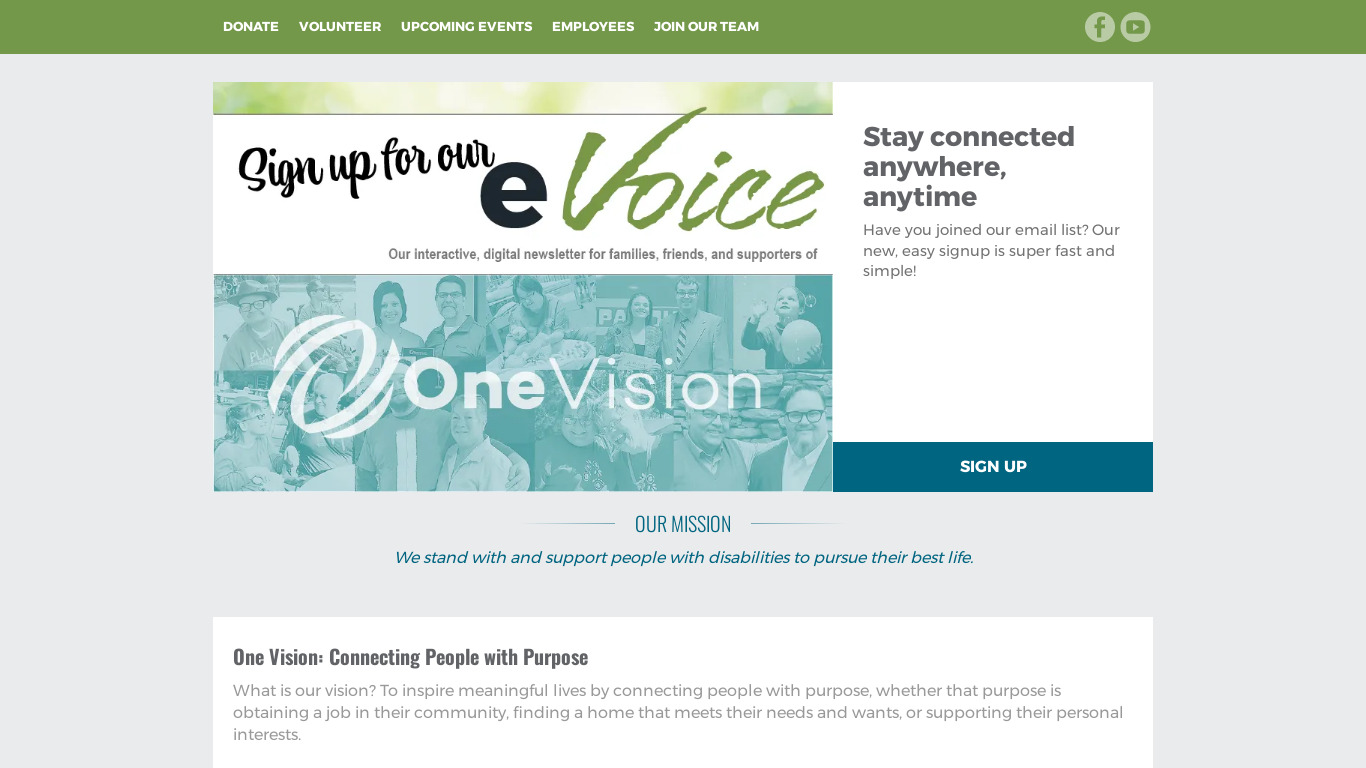 One Vision Landing page