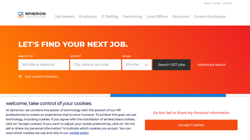 Spherion Landing Page