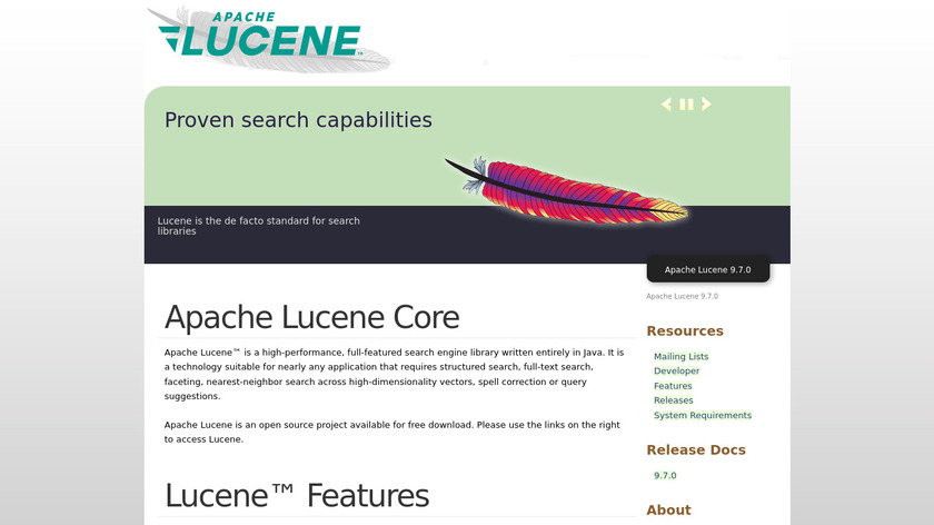 Apache Lucene Landing Page