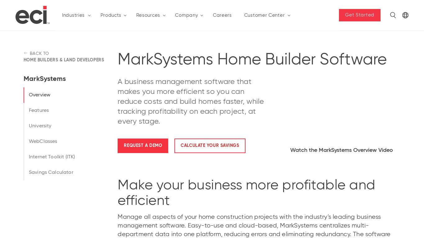 MarkSystems Landing page