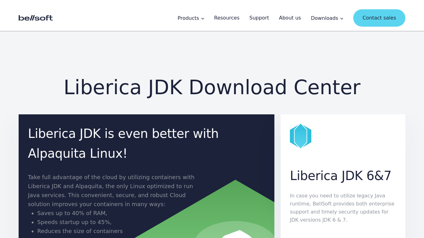 Liberica JDK Landing page