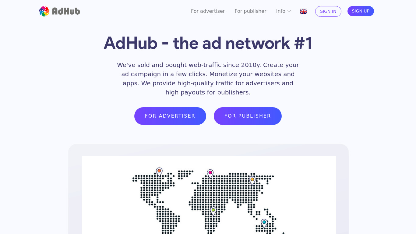 AdHub Landing page