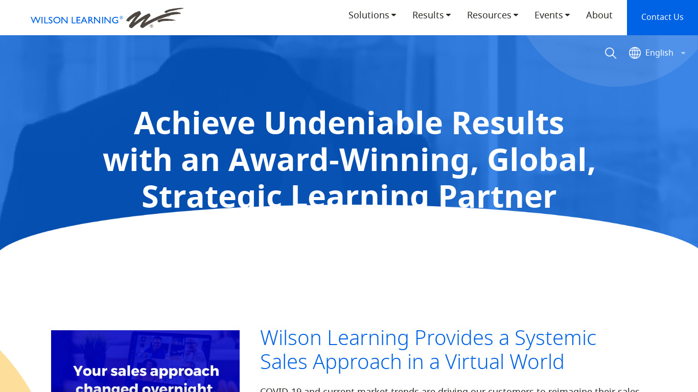 Wilson Learning Corporation Landing page