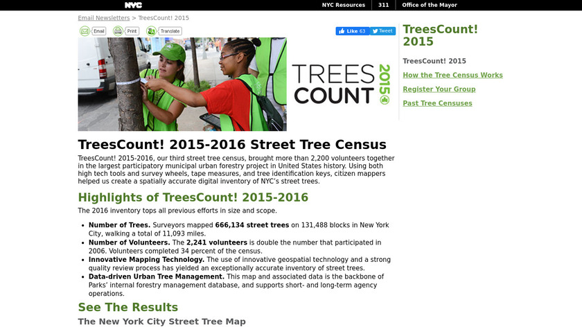 Trees Count Landing Page