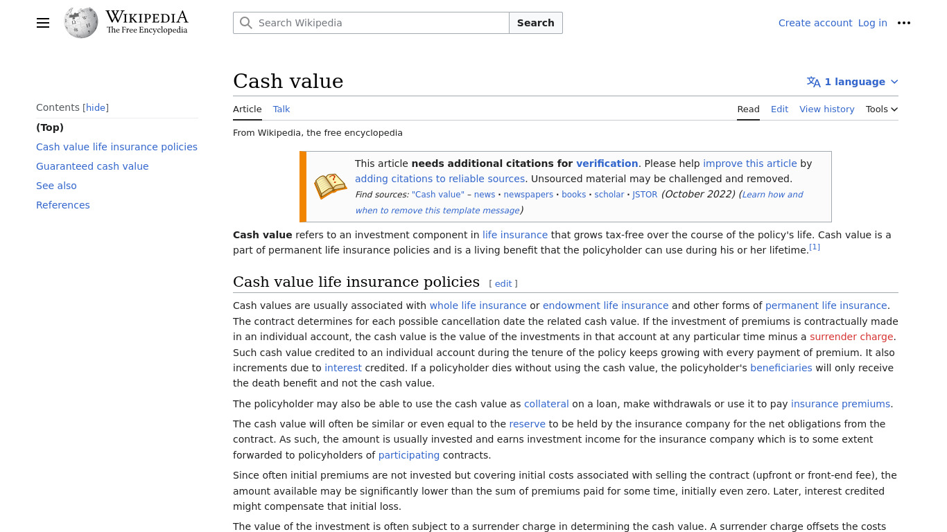 CashValue Landing page