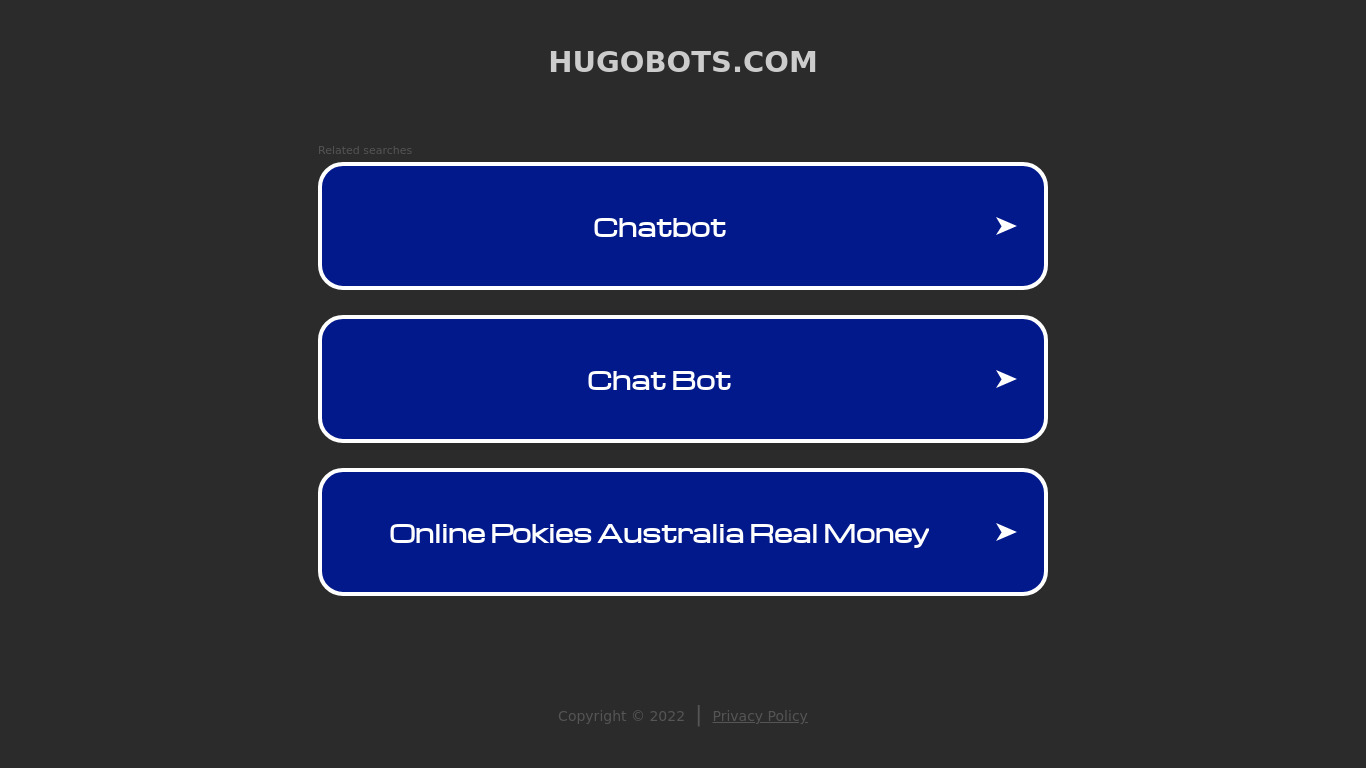Hugobots Landing page