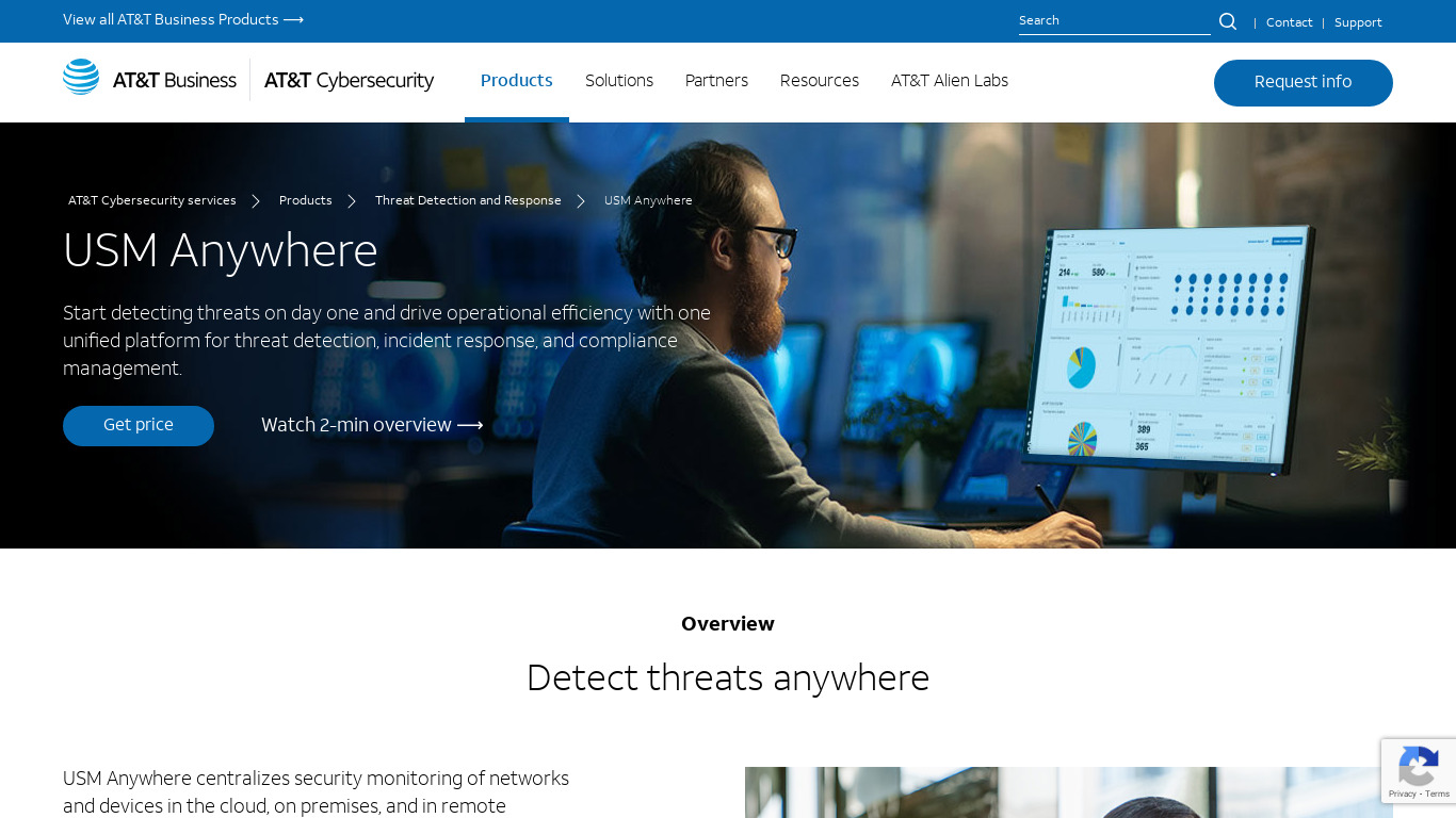 AlienVault USM (from AT&T Cybersecurity) Landing page