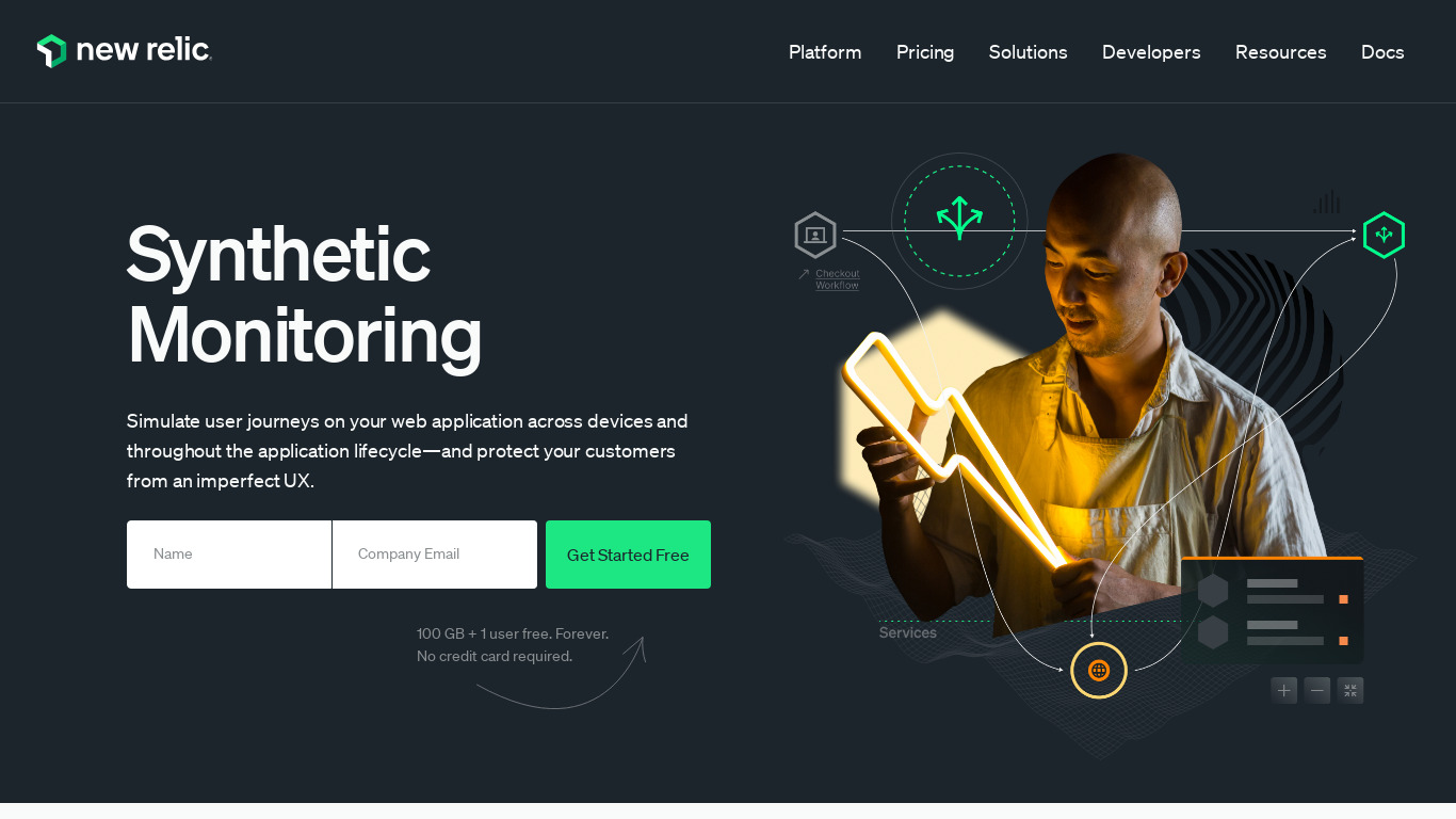 New Relic Synthetics Landing page
