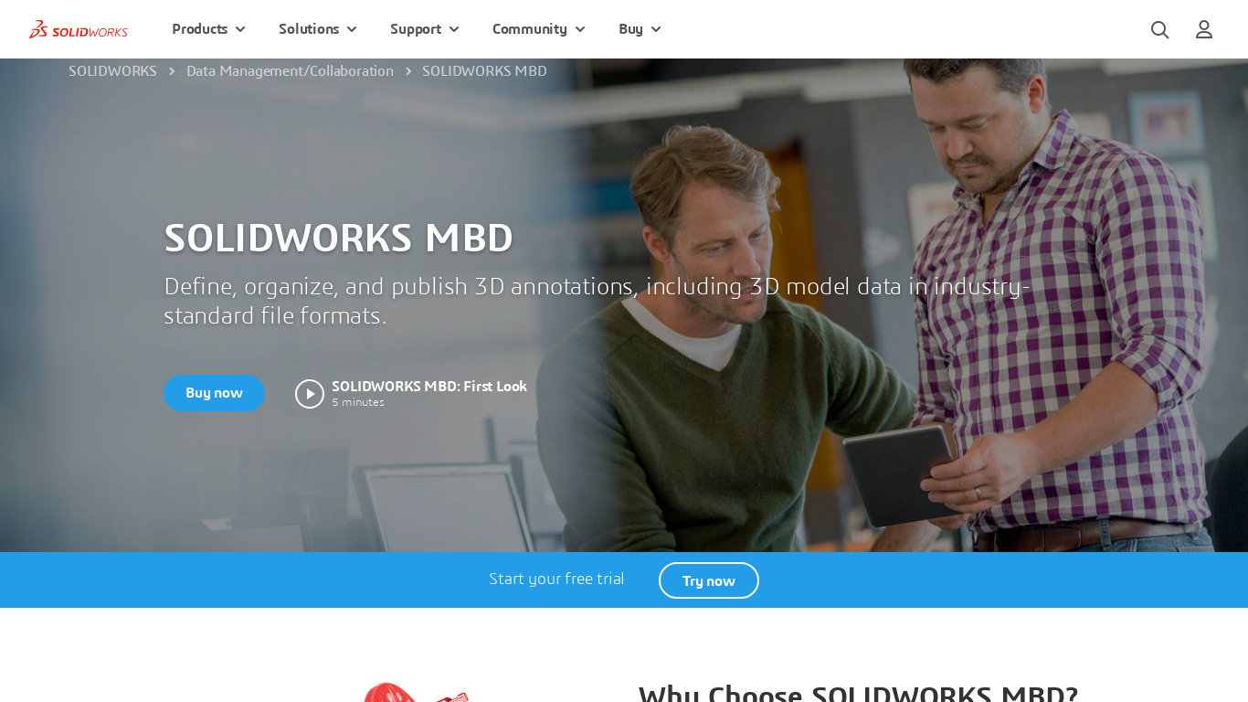 SolidWorks MBD Landing page