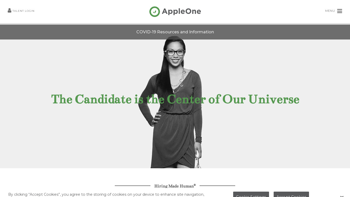 AppleOne Employment Services Landing page