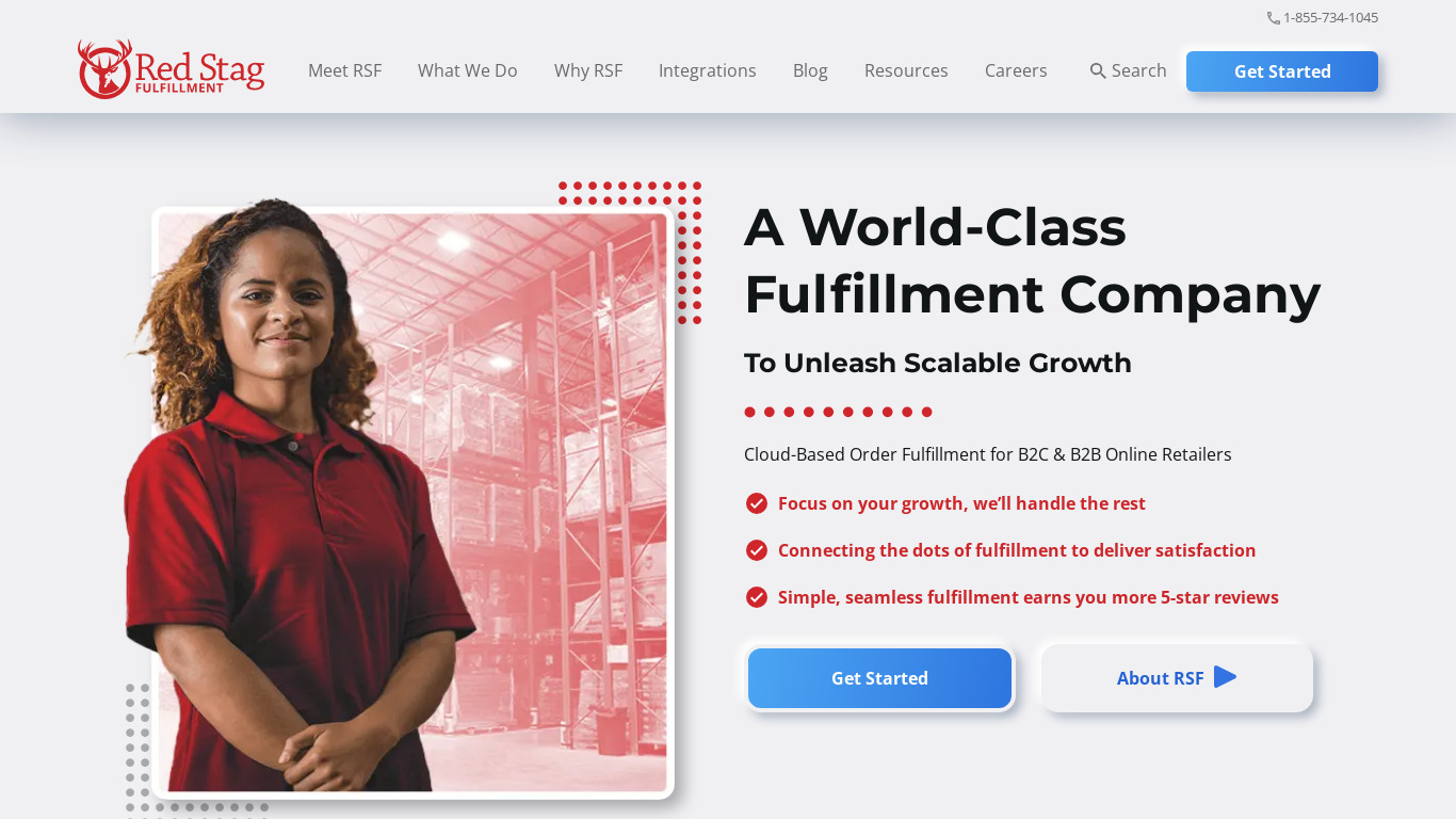 Red Stag Fulfillment: eFulfillment Landing page