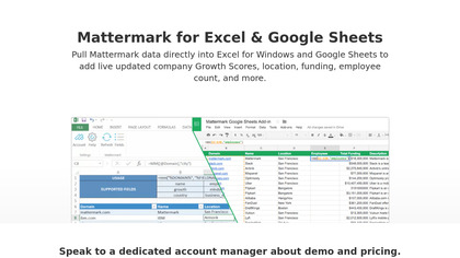 Mattermark for Excel image