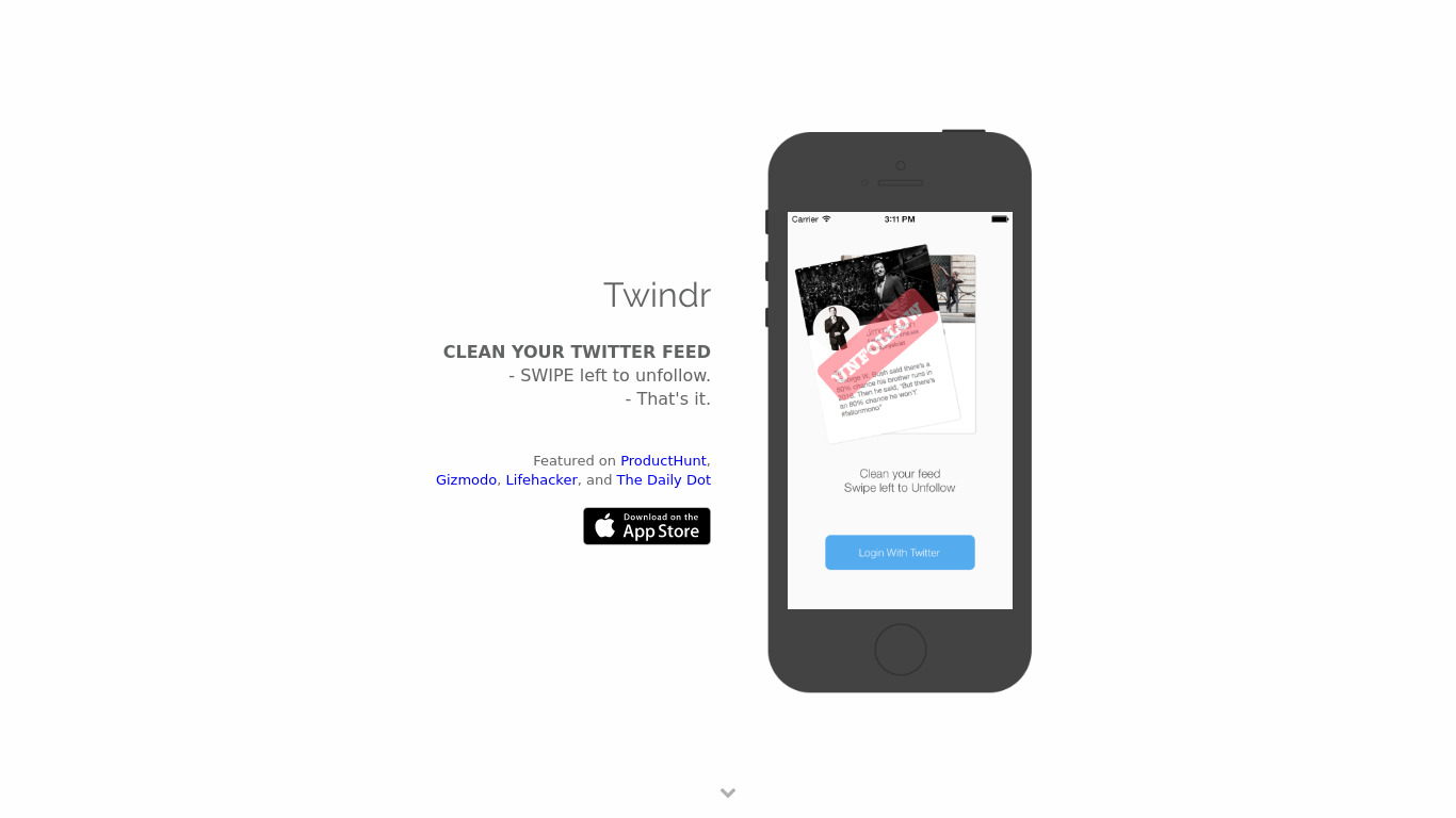 Twindr Landing page