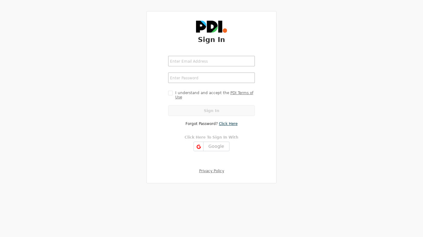 PDI Online Campaign Center Landing page