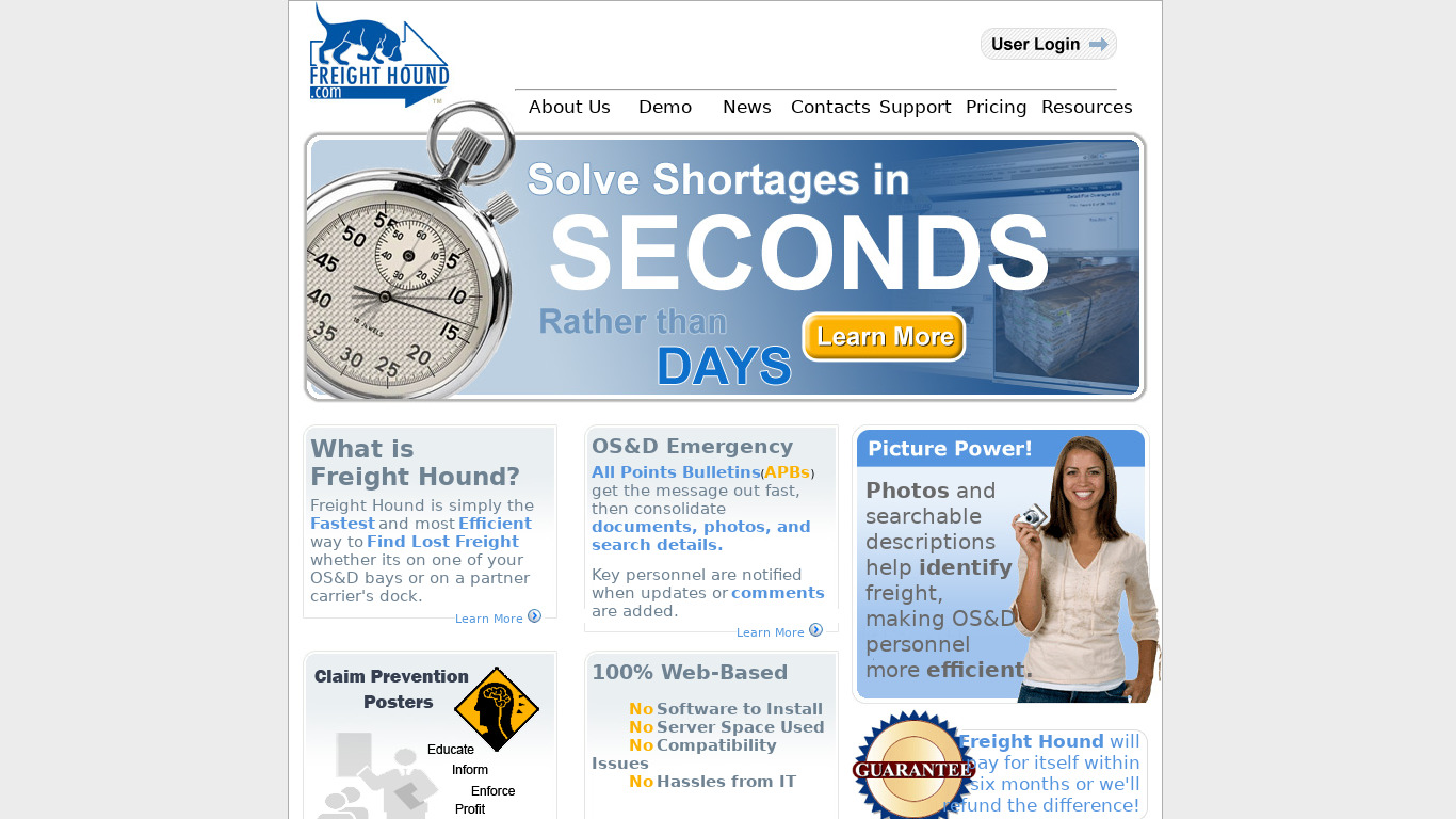 Freight Hound Landing page
