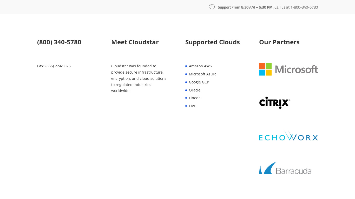 CloudStar Landing page