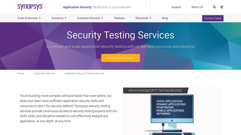 Synopsys DAST Landing Page