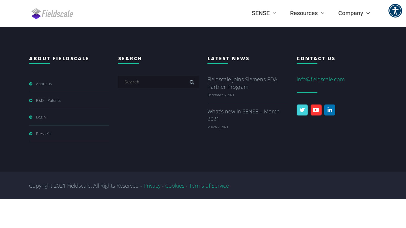 Fieldscale Landing page