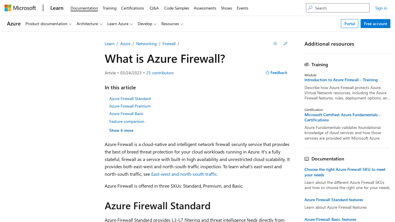 Azure Firewall Landing page