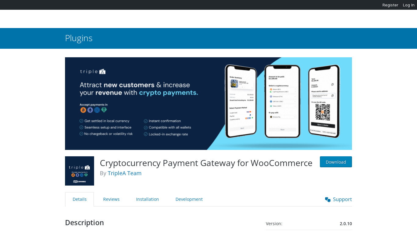 Bitcoin Payment Gateway for WooCommerce Landing page